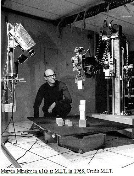 Marvin Minsky + junky robot +
blocks