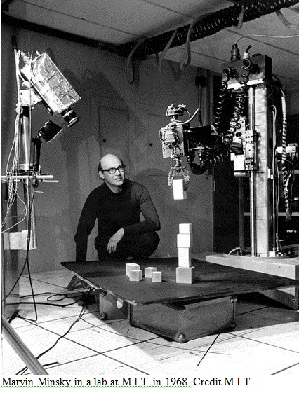 Marvin Minsky + junky robot +  
blocks