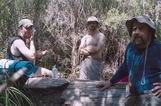 Ray Alex Harvey at bush camp at base of Moss Ridge