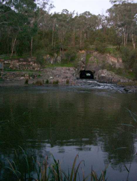 Looking across the Yarra to the lower end of the Pound Bend tunnel